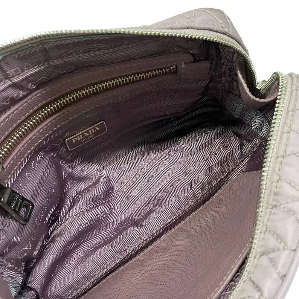 Prada Handbag Light Purple Nylon Leather